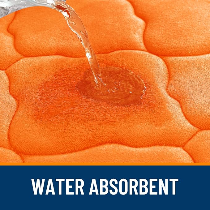 OLANLY Memory Foam Bath Mat Rug 36x24, Ultra Soft and Absorbent Bathroom Rugs, Non-Slip, Comfortable, Machine Washable Bath Carpet for Bathroom Floor, Tub, Shower and Home Decor Accessories, Orange