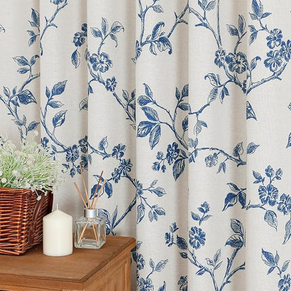 MitoVilla Small Stall Shower Curtain Set 36 x 72, Narrow Half Cotton Floral Cottagecore Spring Shower Curtains for Bathroom, Modern Farmhouse Country Plant Leaves Bathroom Décor