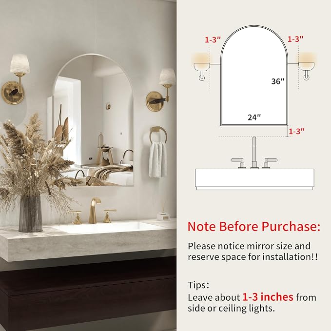 FKWin Medicine Cabinet Mirror, Wall Mount Storage for Luxury Bathrooms | Large Medicine Cabinet, Master Bathroom, Adjustable Shelves, Reversible Door, Modern Bathroom Style