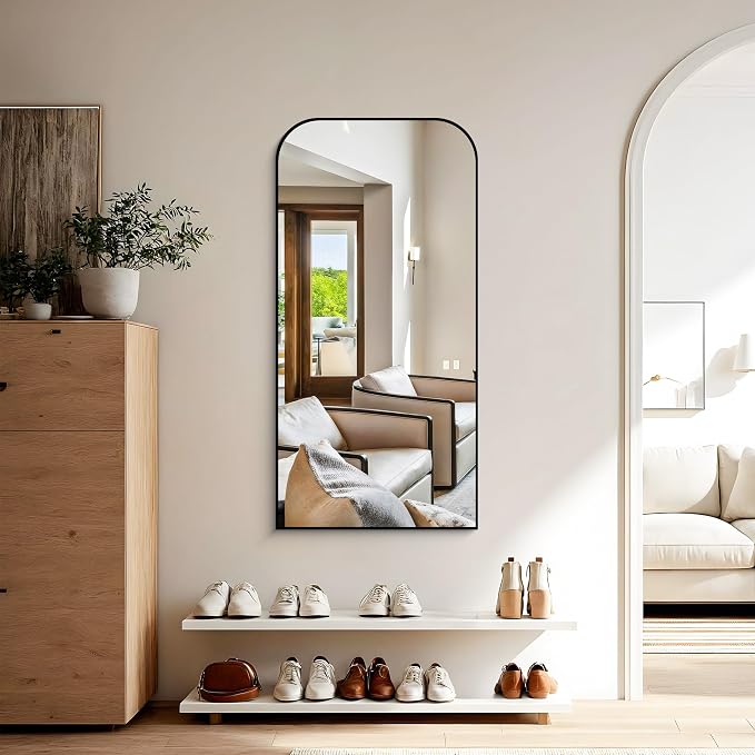 COFENY Bathroom Mirror, 24x48 inch Black Rectangle Wall Mounted Mirror with Thin Frame, Bathroom Vanity Mirrors for Over Sink, Entryway, Living Room, Bedroom