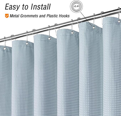 Fog Blue Fabric Shower Curtain, 72 X 72 | Cloth-Textured Shower Curtain for Bathroom - Soft Cloth & Hotel Spa Luxury, Water Repellent, Machine Washable
