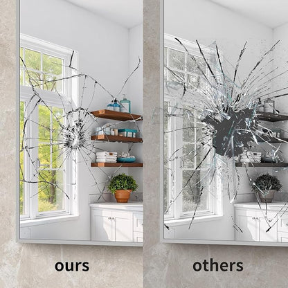 YIROMAN Bathroom Mirror 36"x40", Large Brushed Silver Bathroom Mirror for Over Sink with Aluminum Frame, Rectangular Vanity Mirror with Right Angle, Wall Mirror Hangs Horizontal or Vertical