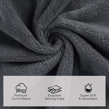 Orighty 6-Piece Towel Set - Soft & Lightweight - 2 Bath Towels, 2 Hand Towels, and 2 Wash Cloths - Absorbent & Quick Drying Microfiber Towel for Multipurpose, Bathroom, Gym, Sport, Yoga, Travel-Grey