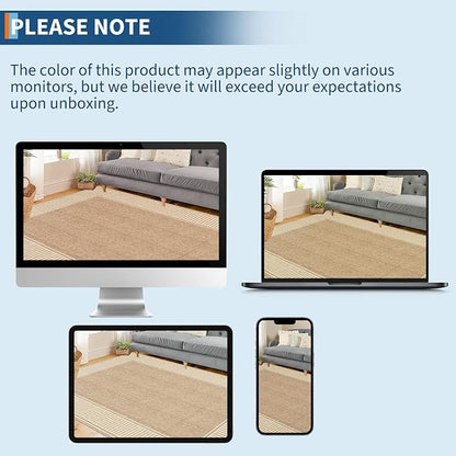 Garvee 2x6 Runner Rug Washable Hallway Runner Rug Non Slip Carpet Jute | Foldable Non-Shedding Bordered Design Entryway Rugs Low Pile Stain-Resistant Indoor Soft Rugs for Laundry Kitchen Bathroom