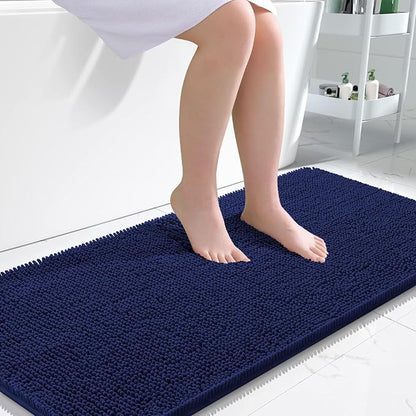 OLANLY Large Bathroom Rugs 50x30, Extra Soft Absorbent Chenille Bath Rugs | Twilight Sapphire, Quick-Drying Rubber Backing, Washable Bath Mat for Bathroom Floor, Tub and Shower, Home Decor Accessories