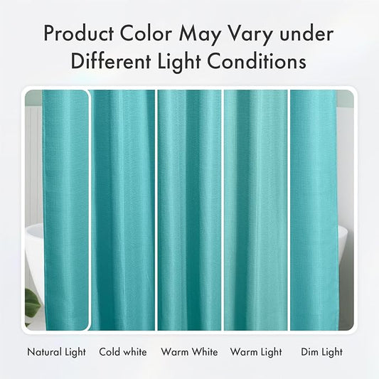 AmazerBath Teal Shower Curtain Waffle Textured, Turquoise Shower Curtains for Bathroom, Thick Fabric Heavy Duty 240GSM, Hotel Quality Bathroom Shower Curtains, Premium Polyester, 72 x 72 Inches