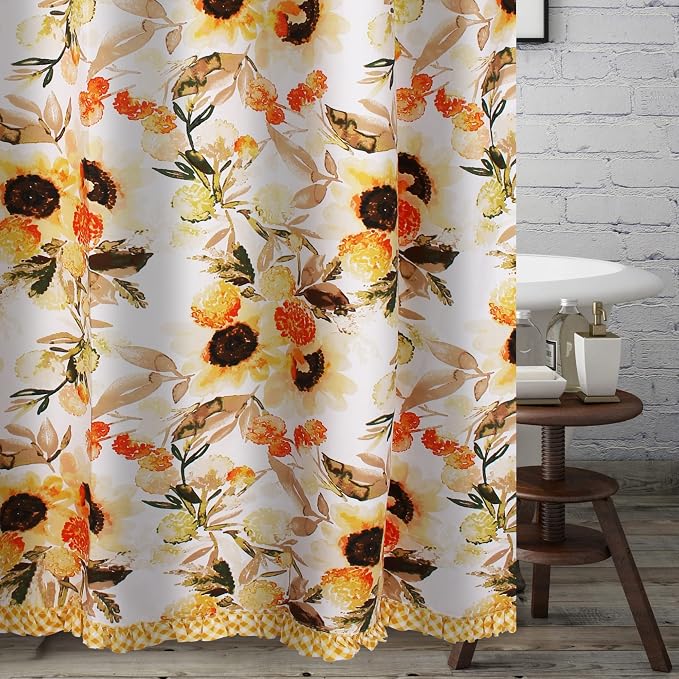 Greenland Home Fashions Fabric Sensations Shower Curtain, Stylish Bathroom Decor, Machine Washable, 72 inches x 72 inches, Somerset