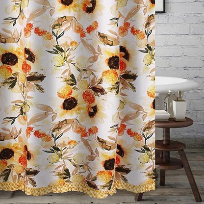 Greenland Home Fashions Fabric Sensations Shower Curtain, Stylish Bathroom Decor, Machine Washable, 72 inches x 72 inches, Somerset