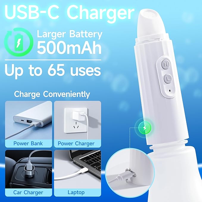 Portable Bidet | Electric Handheld Travel Bidet 350-550ML, USB-C Rechargeable Waterproof High Pressure Bidet for Women Men Camping Personal Hygiene