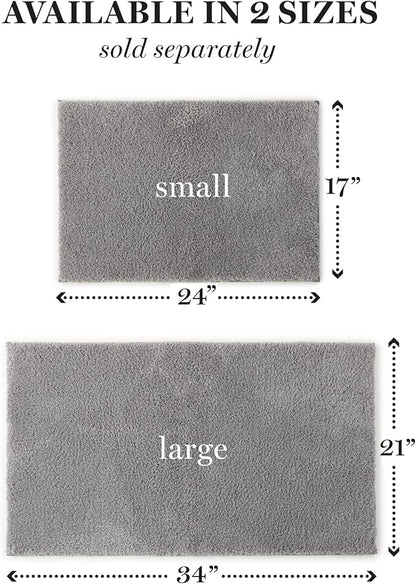 MARTHA STEWART Drylon Microfiber Bath Rug - 1 Piece, Ultra Soft Plush, Non-Slip, Thick, Washable Bathroom Rugs, Home Decor Accessories, Household Essentials, Large Bath Mat, 21" x 34", Dark Gray