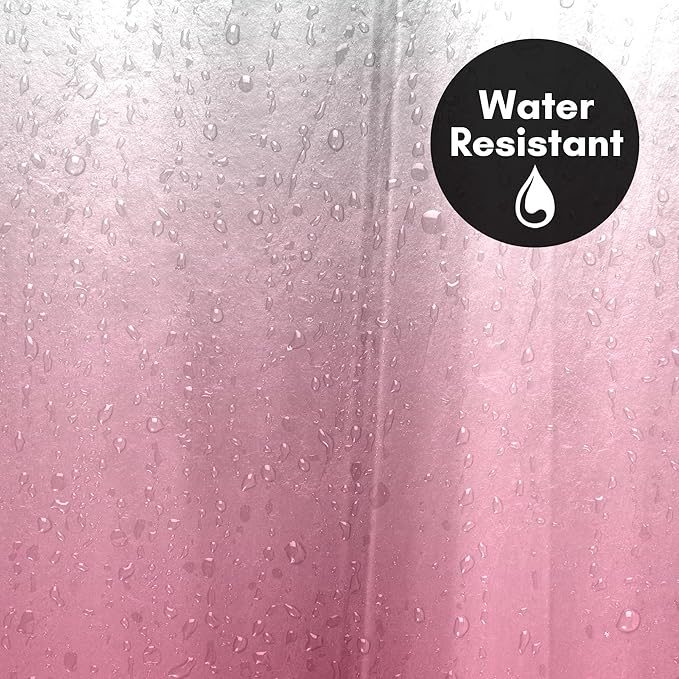 Americanflat 71x74 Pink Ombre Shower Curtain - Water-Resistant Long Shower Curtain with Durable Metal Grommets and 12 Hooks - 100% Polyester