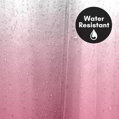 Americanflat 71x74 Pink Ombre Shower Curtain - Water-Resistant Long Shower Curtain with Durable Metal Grommets and 12 Hooks - 100% Polyester