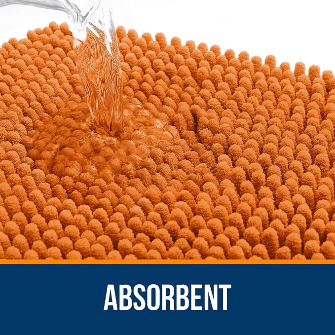 OLANLY Large Bathroom Rugs 50x30, Extra Soft Absorbent Chenille Bath Rugs | Clay, Quick-Drying Rubber Backing, Machine Washable Bath Mat for Bathroom Floor, Tub and Shower, Home Decor Accessories