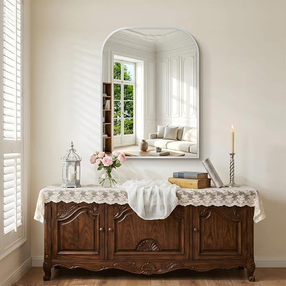COFENY Bathroom Mirror, 30x40 inch Silver Rectangle Wall Mounted Mirror with Thin Frame, Bathroom Vanity Mirrors for Over Sink, Entryway, Living Room, Bedroom