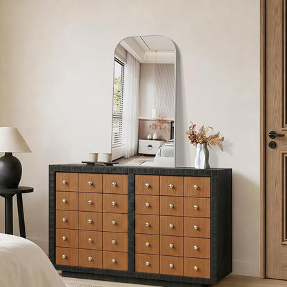 YIROMAN Bathroom Mirrors for Over Sink,18"x36" Silver Vanity Mirror | Thin Brushed Aluminum Frame,HD tempered glass, Rectangular,Rounded & Right-angle Corners,Sink,Entryway,Bedroom
