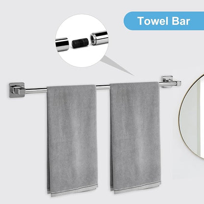5 Piece Bathroom Hardware Accessories Set Polished Chrome,24 Inch Towel Bar Set,Towel Rack Set,Bathroom Towel Holder Set