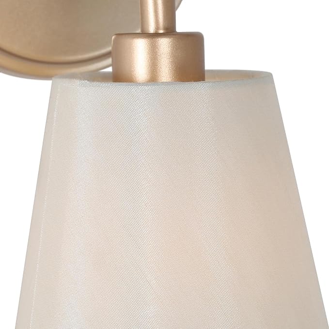 Gold Wall Sconce, Modern 1-Light Sconces Wall Lighting with Fabric Shade for Bathroom, Bedroom, Kitchen and Living Room