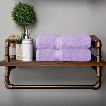 SUPERIOR Egyptian Cotton Plush & Absorbent, Bath Towel Set of 2, Purple | Quick Dry, Soft Luxury Towel Set, Bath Essentials for Bathroom, Guest Bath, Spa, 2 Piece Bath, Madeline Towels