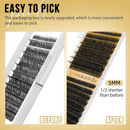 QUEWEL Lash Clusters 320Pcs 35D+45D D Curl Lash Cluster Eyelash Extensions | Cluster Lashes Mix9-16mm Individual Eyelashes Clusters Wispy Lash Clusters Thin Band Soft to Use at Home(35D+45D D Mix9-16)