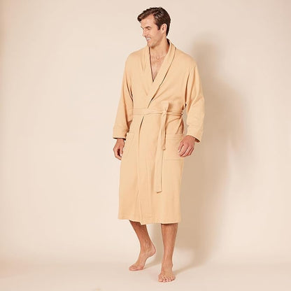 Amazon Essentials Men's Lightweight Cotton Waffle Bathrobe (Available in Big & Tall)