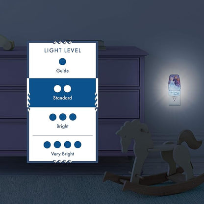 Disney Frozen 45670 LED Night Light, Anna and Elsa, Princess, Plug-in | Dusk-to-Dawn Sensor, Girl's Room Decor, UL-Certified, Ideal for Bedroom, Nursery, Bathroom, Kid's Playroom