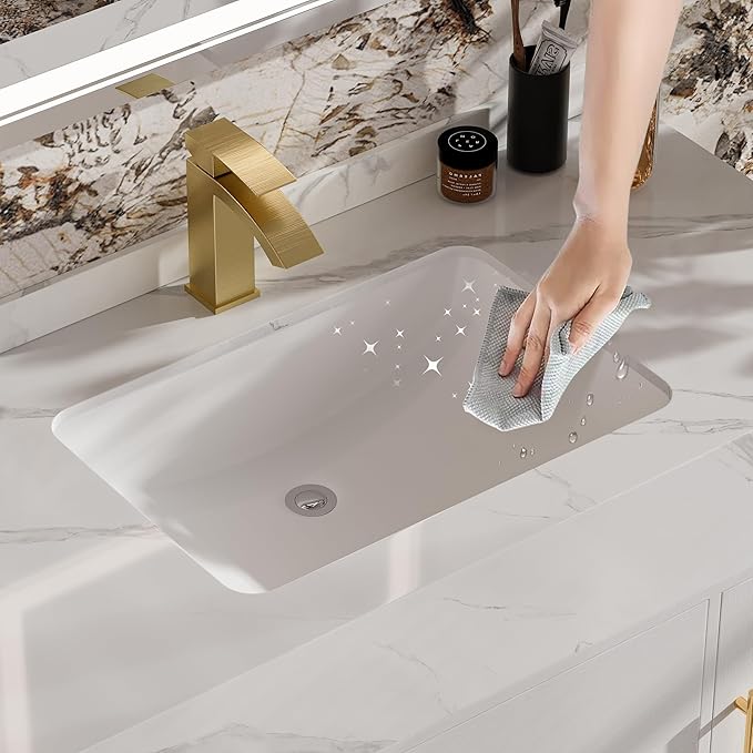 homary 39.4" Modern Floating Bathroom Vanity with Sink, Wall-Mounted Bathroom Vanity with Sintered Stone Countertop and 2 Drawers 2 Storage Cabinets, Undercounter Ceramic Sink Cabinet, White