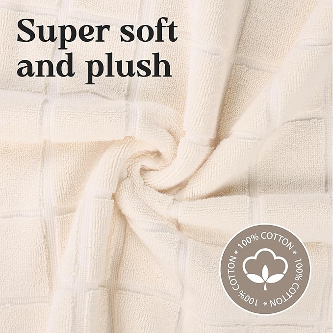 Superior 100% Cotton Bathmat Set, Bath Mats, Bathroom Decor, Shower, Bathtub Essentials, Home Accessories, Small Washable Rug, No Backing, Heavyweight, Nora Collection, Set of 2, 22" x 35", Cream