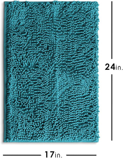 Hearth & Harbor Bathroom Rugs, Chenille Bath Mat - Machine Washable Bath Mats for Bathroom Non-Slip Backing Rubber, Quick Dry Bathroom Mat