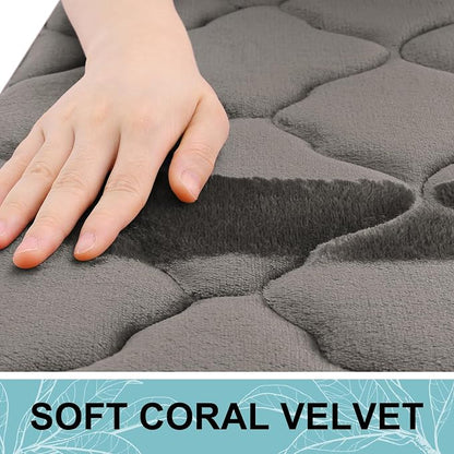 OLANLY Memory Foam Bath Mat Rug 36x24, Ultra Soft and Absorbent Bathroom Rugs, Non-Slip, Comfortable, Machine Washable Bath Carpet for Bathroom Floor, Tub, Shower and Home Decor Accessories, Taupe