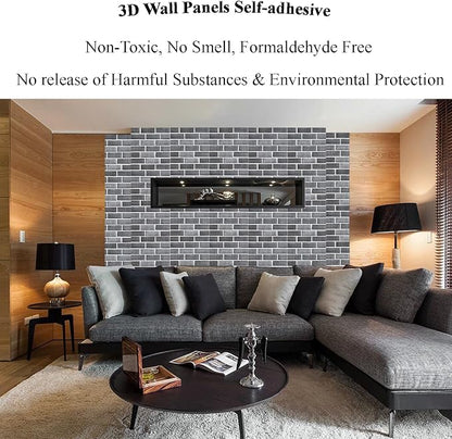 3D Wall Panels Peel and Stick 10 PCS PVC Brick Stone Wallpaper | 11.81*11.81 Inch, Waterproof, Self-Adhesive Wall Tiles, for Accent Walls, Kitchen, Bathroom, Bedroom & Office Decor