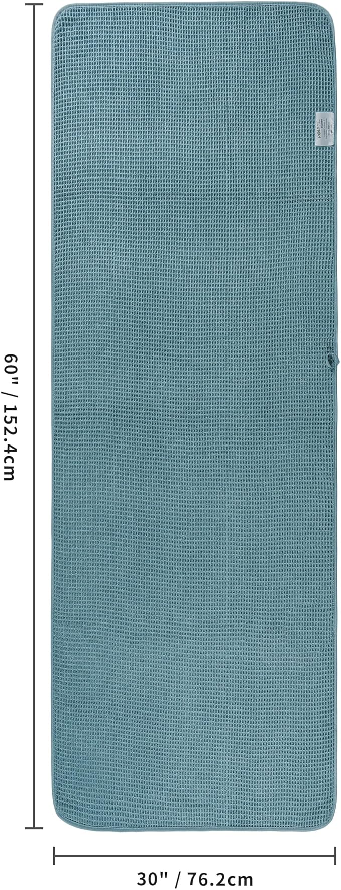POLYTE 430 GSM Poly Blend Microfiber Quick Dry Waffle Bath Towel, 30x60 in | 4 Pack, Oversize, Lint Free, Body Towel