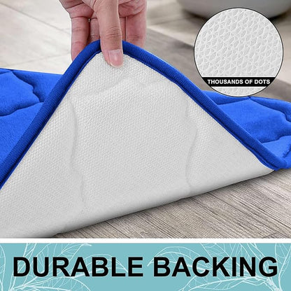 OLANLY Memory Foam Bath Mat Rug 36x24, Ultra Soft and Absorbent Bathroom Rugs, Non-Slip, Comfortable, Machine Washable Bath Carpet for Bathroom Floor, Tub Shower and Home Decor Accessories, Royal Blue