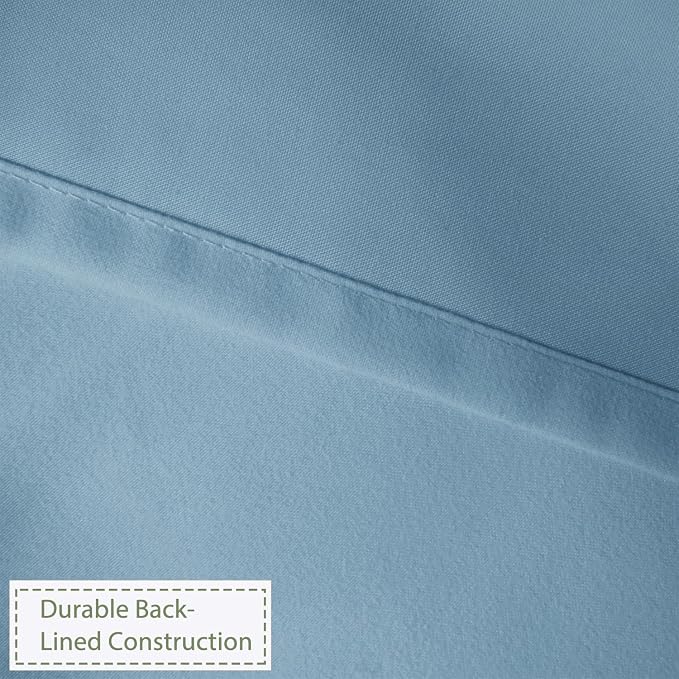 Farmhouse Ruffle Shower Curtain, Fog Blue, 72 x 72 in | Decorative Elegant Bathroom Curtain with 12 Holes, Soft Ruched Microfiber Fabric, Vintage Handmade Design