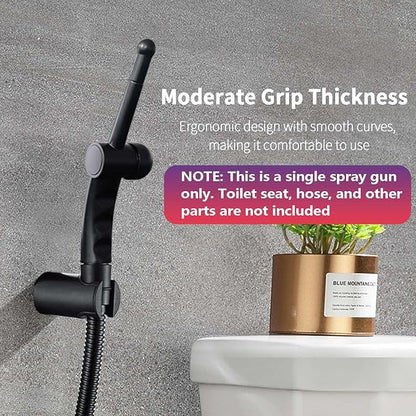 BARROCK Bathroom Hand Held Bidet Sprayer for Toilet Handheld Shattaf Spray Head Attachment Replacement, Adjustable Water Pressure for Feminine, Pets and Baby Diaper Washing, Matte Black