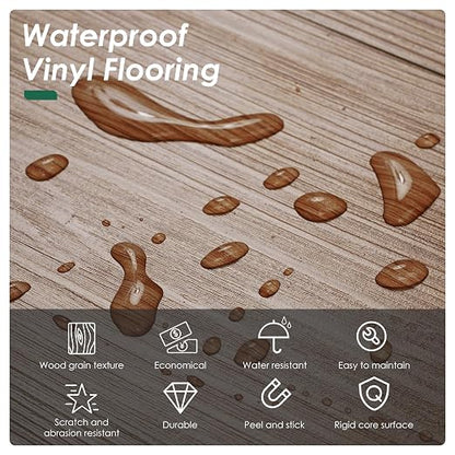VallisCo 36-Pack Peel and Stick Vinyl Flooring - Self-Adhesive Waterproof Vinyl Flooring for Bedroom, Kitchens, Living Spaces, Unique Design, Easy to Install Floor Covers 54 Sq. Ft