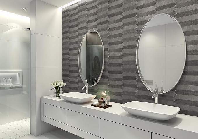 MSI Renzo Storm 2.5 Inch x 13 Inch Glossy Ceramic Picket Wall Tiles for Bathroom, Kitchen Backsplash, Accent Wall, and Shower