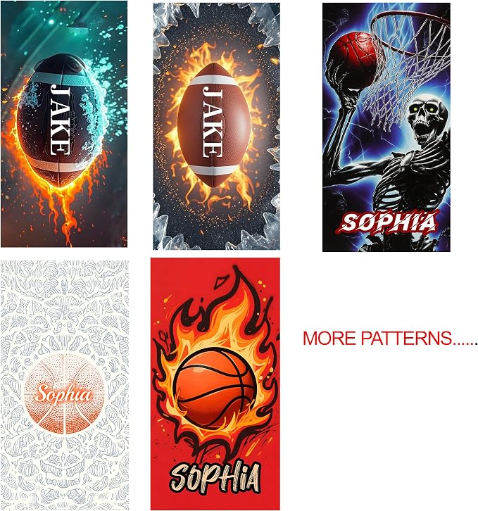 Personalized Beach Towel With Name, Custom Beach Towel with Text, Customized American Football Microfiber Pool Towel, Quick Dry & Absorbent Swim Towel for Adult,Anniversary, Birthday, Summer Holiday