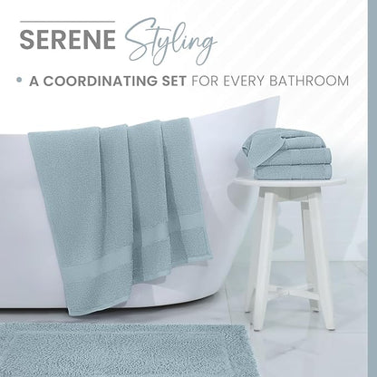 Martex Ringspun Bath Rug, 20" x 30", Soft Blue | 100% Cotton, Super Soft, Super Absorbent, Non-Slip, Quick Drying
