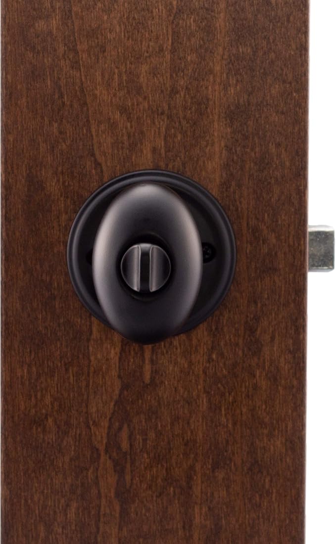 Copper Creek EK2030BC Egg Door Knob, Privacy Function, 1 Pack, in Black
