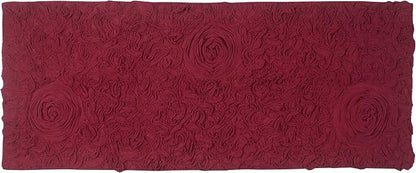 Home Weavers Bell Flower Collection 100% Cotton Tufted Bath Rugs, Extra Soft and Absorbent Bath Rugs, Non-Slip Bath Mats, Machine Washable, Bath Mats for Bathroom Floor and Tub, 21"x54" Runner, Red