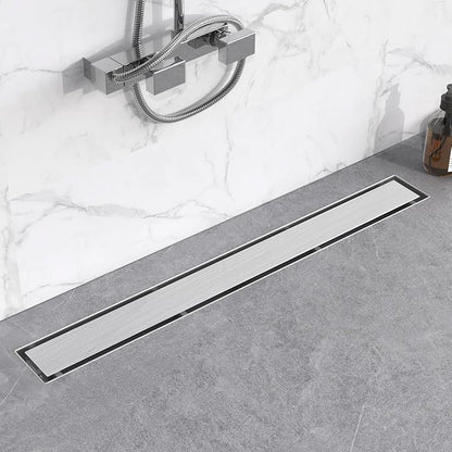 YEFU Linear Shower Drain 24 Inch, 2-in-1 Shower Floor Drain for Bathroom | Tile Insert Grate,Anti-Corrosion, 304 Stainless Steel, Shower Drain with Hair Strainer, Long Shower Drain Fits Toilet Kitchen
