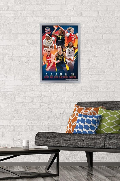 Trends International WNBA Indiana Fever -Team 24 Wall Poster, 22.4L x 14.7W, Silver Framed Version