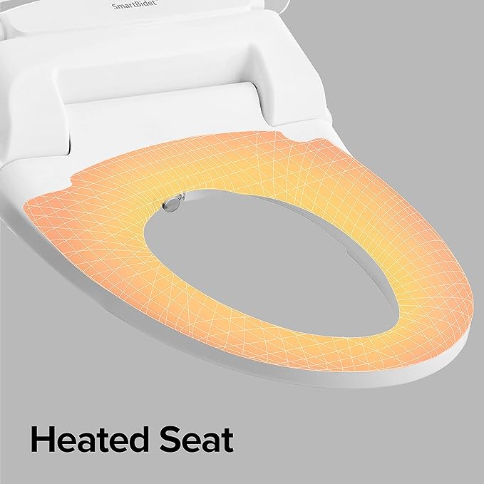 SmartBidet® SB-100R Electric Smart Bidet Seat for Elongated Toilets with Remote Control, Stainless Steel Nozzle with Removable Nozzle Cap, Slim