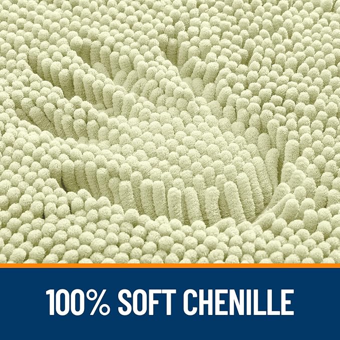 OLANLY Large Bathroom Rugs 70x46, Extra Soft Absorbent Chenille Bath Rugs | Vanilla, Quick-Drying Rubber Backing, Machine Washable Bath Mat for Bathroom Floor, Tub and Shower, Home Decor Accessories
