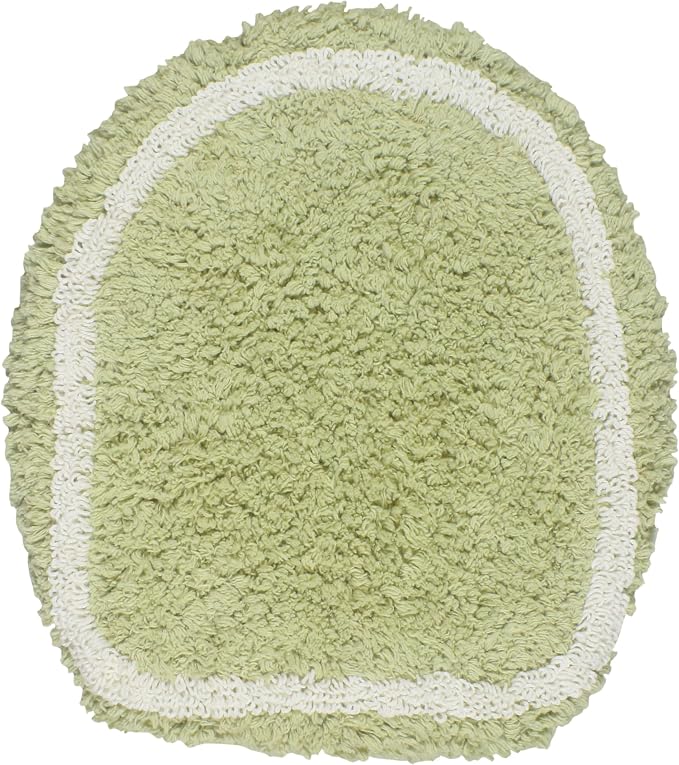 Home Weavers Allure Collection Toilet Lid Seat Cover, Elastic Edges, 100% Cotton Soft Universal Fit for Standard Oblong Round Elongated Bath Room Bowl Lids, Washable, 18"x18" Toilet Lid Cover, Green