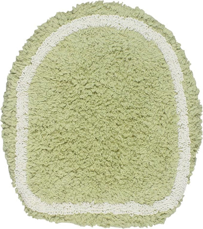 Home Weavers Allure Collection Toilet Lid Seat Cover, Elastic Edges, 100% Cotton Soft Universal Fit for Standard Oblong Round Elongated Bath Room Bowl Lids, Washable, 18"x18" Toilet Lid Cover, Green