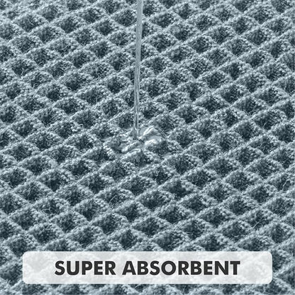 MIULEE Set of 2 Waffle Bathroom Rugs Boho Bath Mat Dusty Blue 17x24 Inch | Non Slip, Super Absorbent, Washable, Ultra Soft, Rubber Backed, Small Bath Rugs for Bathroom Floor Tub Shower