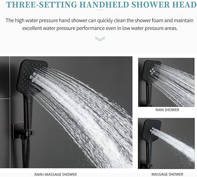 Gabrylly Rain Shower Head with handheld Shower System, Shower Faucet Set with High Pressure 10" Rain Shower head Set, 2 Way Shower Valve Kit, Oil Rubbed Bronze