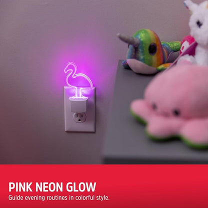 Energizer Flamingo Night Light, Neon, Auto On/Off, Pink | Night Light for Kids Room, Bedroom, and Nursery, Girls Room Décor, Gift for Girl, UL Certified