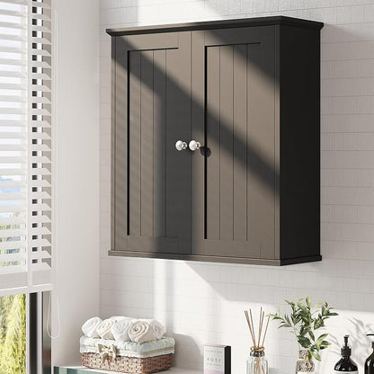 Bathroom Wall Cabinet, Bathroom Cabinet Wall Mount, Over Toilet Space Saver Storage Cabinet, Wood Medicine Cabinets, Black